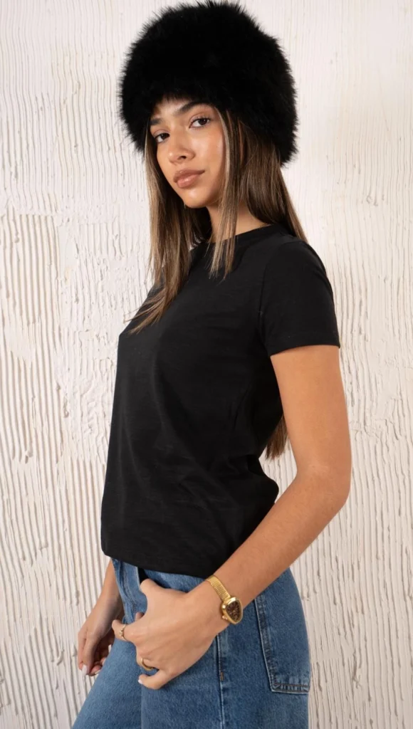remera manga corta con guia en cuello jersey
